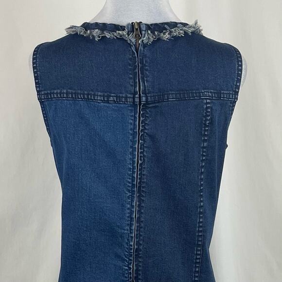 Hope & Harlow Blue Jean Denim Patchwork Boho Chic Western Dress NWOT Size 10 - Picture 6 of 13